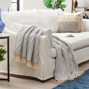 Chanasya Ornate Diamond Cotton Throw Blanket With Tassels - 1 of 4