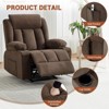 Recliner Chair, Manual Reclining Sofa with Massage and Heat, Comfy Overstuffed Rocking Chair with Side Pockets and Cup Holder for Living Room - 4 of 4
