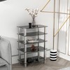 FURNIinspire Desks, Rectangular Table with Multi-layer Storage Rack, Modern Table for Home Bedroom, Black, 23.6"*15.8"*32.3" - 3 of 4