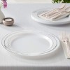 Silver Spoons Elegant Disposable Dinnerware Set for Party, Includes 20 Dinner Plates (10.25”) & 20 Side Plates (7.5”) – Bella Collection - 3 of 4