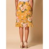 INSPIRE CHIC Women's Floral Ruffle Elastic High Waist Button Flowy Split Skirt - 4 of 4