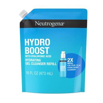 Neutrogena Hydro Boost Lightweight Hydrating Facial Cleansing Gel with Hyaluronic Acid - Refill Pouch - Scented -16 fl oz