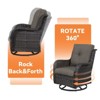 POCASSY 3PCS Patio Furniture Set with Swivel Chairs, All Weather Brown Wicker Bistro Set Outdoor Swivel Rocker Set of 2 with Side Table - 4 of 4