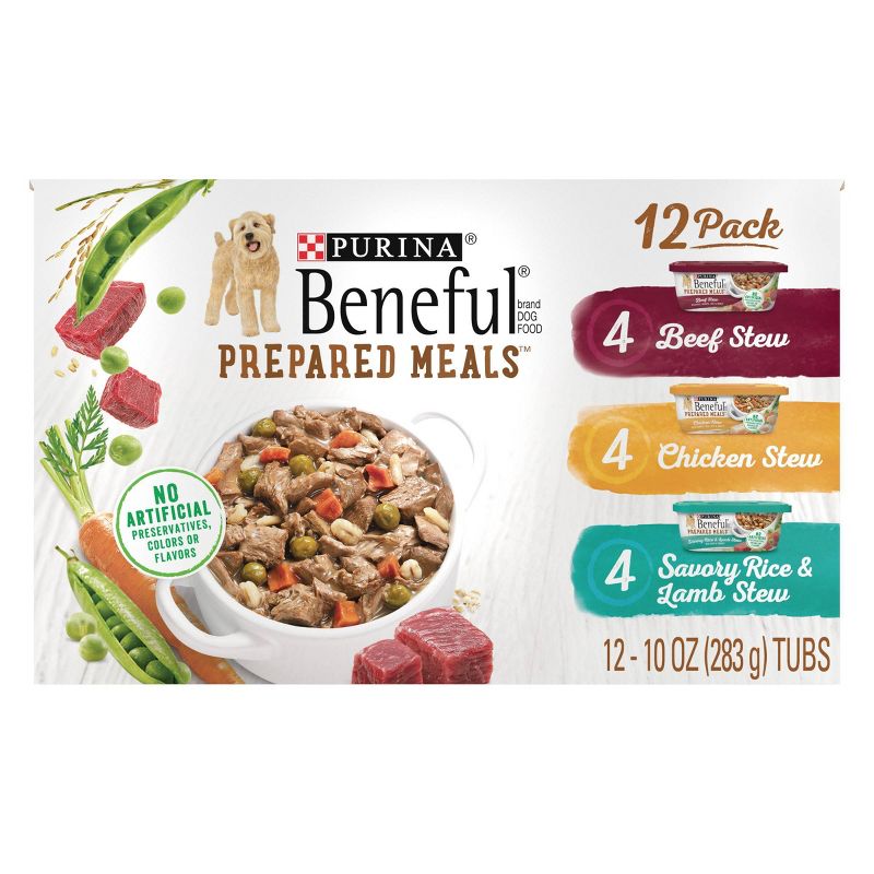 Beneful Prepared Meals Lamb, Chicken and Beef Stew Wet Dog Food Variety Pack, 1 of 9