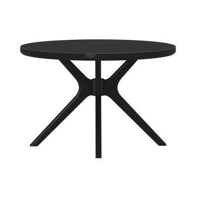 Verso 47'' Black Solid Wood Round Dining Table