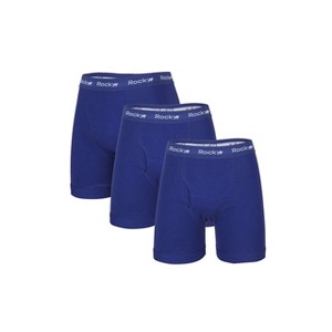 Rocky Men's Boxer Briefs, 3 Pack, Breath-Easy, 95% Cotton Underwear, Tagless - 1 of 4