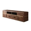 Aberdeen Top Grain Leather TV Stand for TVs up to 80": Media Storage, No Assembly - Acme Furniture - 3 of 4