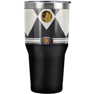 Power Rangers Black Ranger Uniform Steel Tumbler 30oz Coffee Travel Mug
