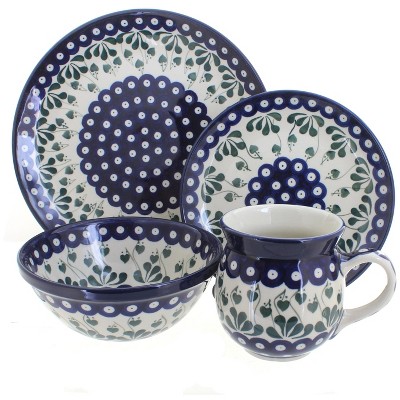 Blue Rose Polish Pottery Alyce 16 Piece Dinner Set