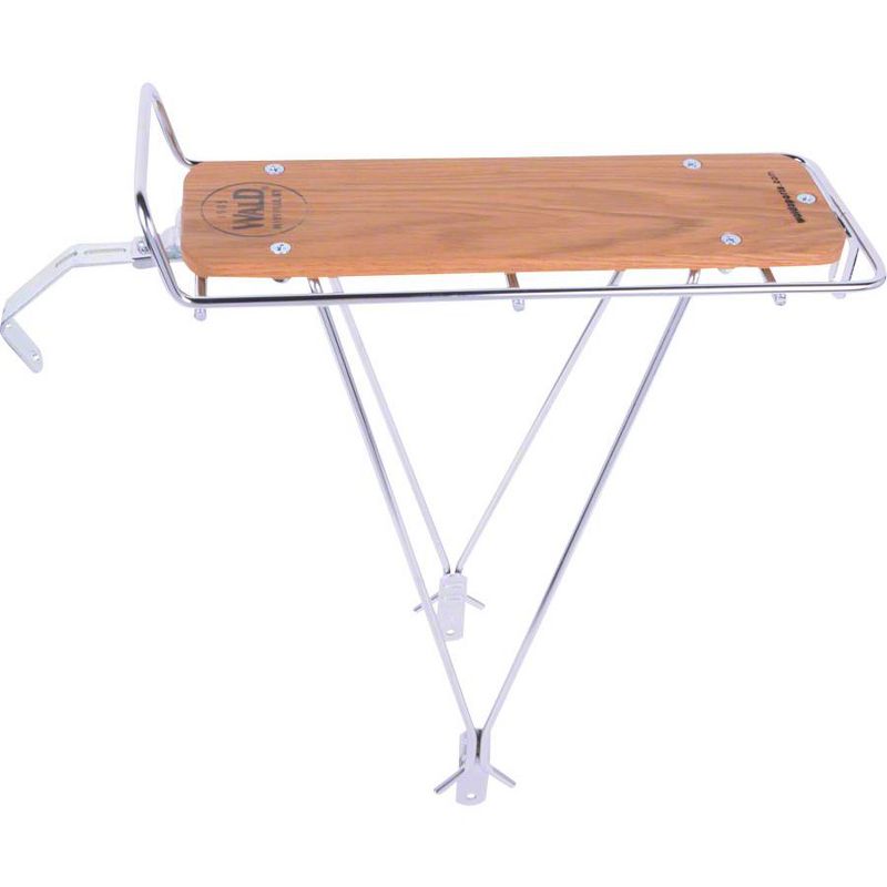 Wald 215 Rear Rack with Wood Slat, Silver, 1 of 2