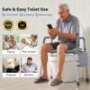 WHLICKS Raised Toilet Seat with Handles – Adjustable Width Elevated Seat, Cozy Padded Toilet Seat Risers for Seniors, Handicap & Disabled, Gray - 3 of 4