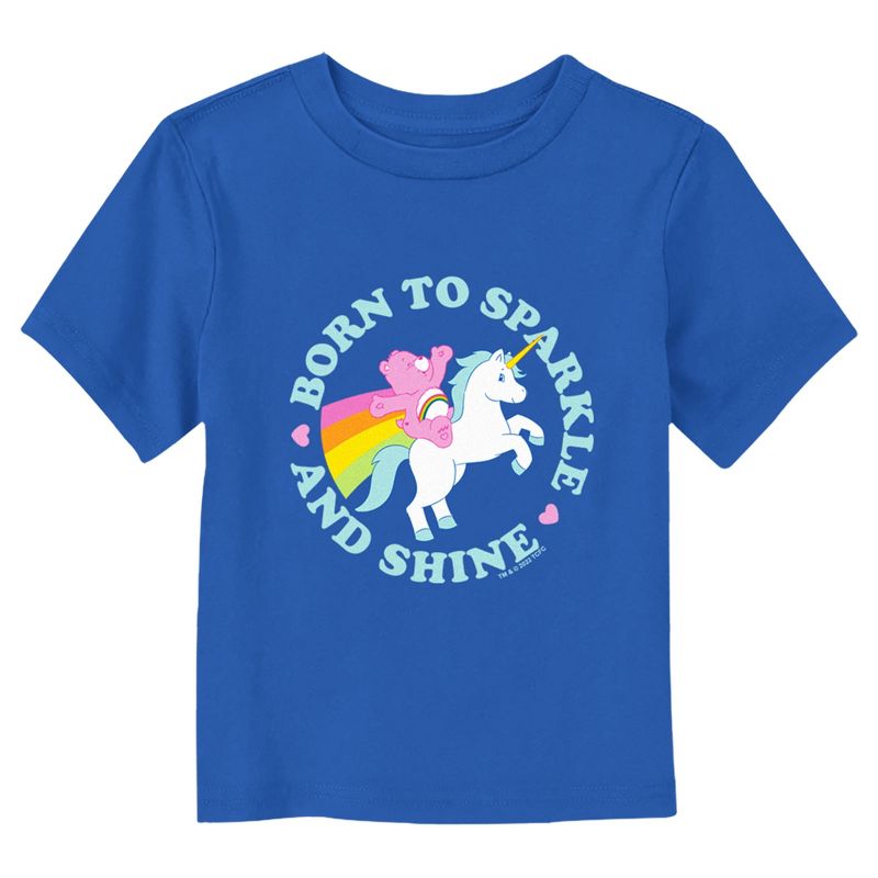 Care Bears Born to Sparkle and Shine Cheer Unicorn  T-Shirt - Royal Blue - 4T, 1 of 4