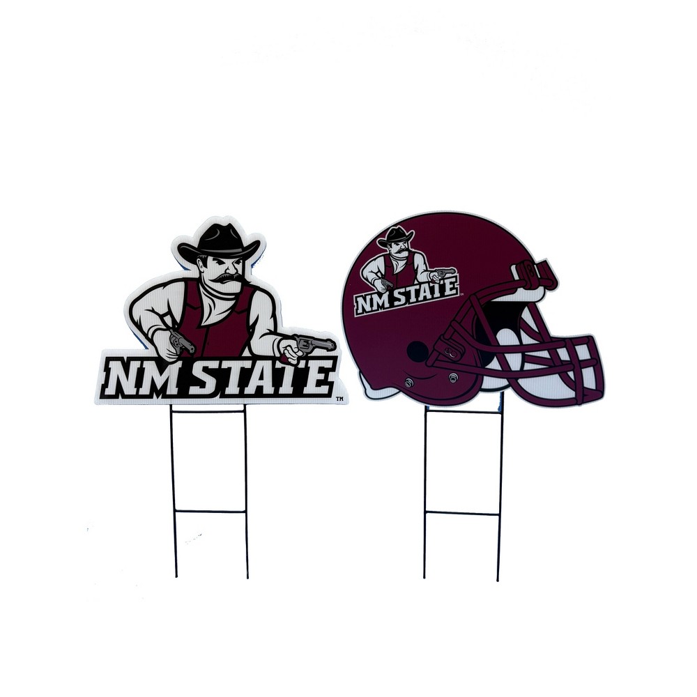 NCAA New Mexico State Aggies 2pk Logo and Helmet Garden Stake Set