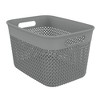Life Story Large Storage Basket, Decorative Plastic Home Organizer, Lightweight Versatile Tub with Built-In Handles, 16 Quart, Gray, 4 Pack - 2 of 4