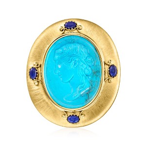 Ross-Simons Italian Tagliamonte Blue Magnesite Ceres Pin/Pendant