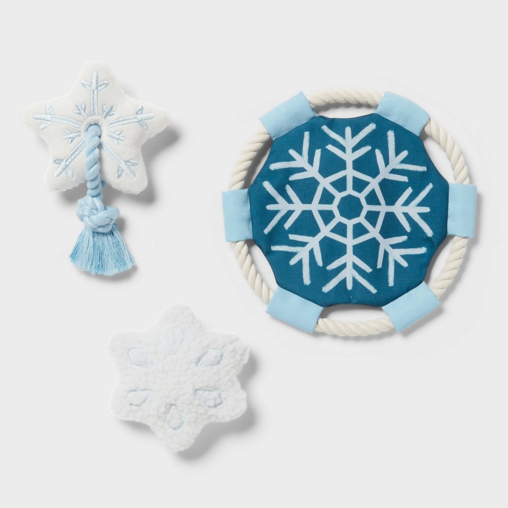 Snowflake Dog Plush Gift Toy Set - 3pk - Wondershop™