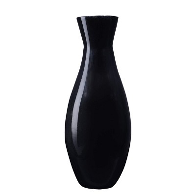 Hastings Home Handcrafted 18" Tall Decorative Bamboo Hana Vase for Silk Plants, Flowers, and Filler Décor - Black