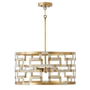 Capital Lighting Hala 4 - Light Pendant in  Bleached Natural Jute/Patinaed Brass - 1 of 4