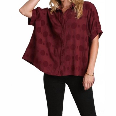 Women's Polka Dot Jacquard Top - umgee M
