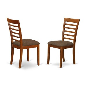 FurniFact,Set of 2 Wooden Dining Chairs – Brown Kitchen Chairs with Cushions - 1 of 3