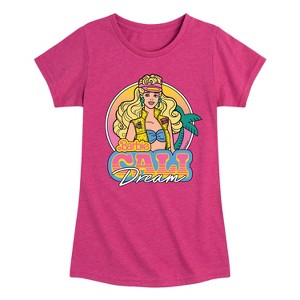 Girls' - Barbie - Barbie 80S Cali Dream- Girls Fitted Short Sleeve Graphic T-Shirt Fitted Short Sleeve Graphic T-Shirt - 1 of 4
