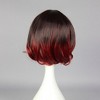 Unique Bargains Women's Curly Wigs 12" Brown Gradient Red with Wig Cap - 4 of 4