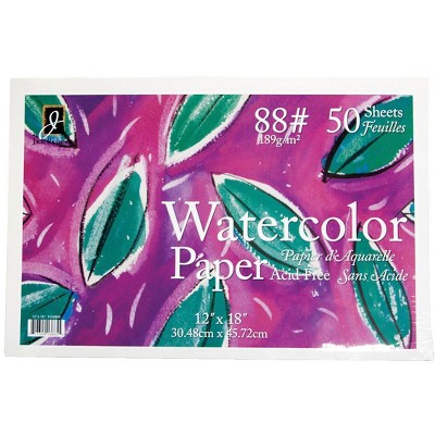 Jack Richeson Watercolor Paper, 12 x 18 Inches, 88 lb, White, 50 Sheets