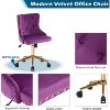 VINGLI Dark Purple Armless Home Office Desk Chair with Gold Base/Wheels, Small Cute Vanity/Makeup Chair, AdjustableSwivel Nail Chair - 4 of 4