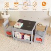 Gray Kids Art Table and Chair Set, 4 in 1 Children Activity Table & 2 Chairs with Storage Drawer - 4 of 4