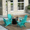 WestinTrends Outdoor Patio Adirondack Chair With Round Fire Pit Table Sets - 2 of 2