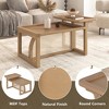 Modern 2 Piece Nesting Rattan Wood+ MDF Coffee Table Set in Natural - 2 of 4