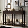 Espresso Console Table with 2 Storage Drawers and Bottom Shelf, Narrow Entryway Table for Hallway or Living Room-The Pop Home - 2 of 4