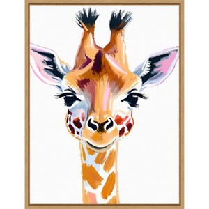Amanti Art Giraffe by Ohkimiko  Framed Canvas Wall Art - 1 of 4