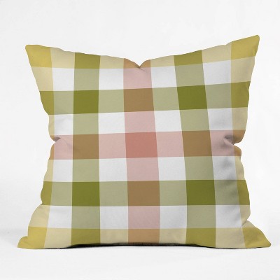 16"x16" Lisa Argyropoulos Sweet Harvest Plaid Throw Pillow Green - Deny Designs