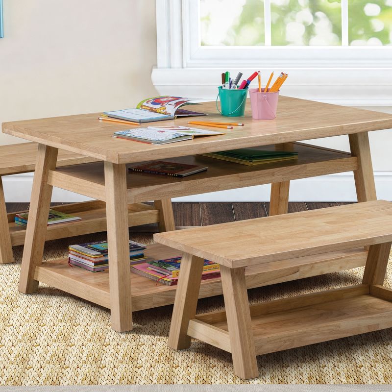 ECR4Kids Sit n' Stash Rectangular Table, Classroom Storage, Natural, 4 of 5
