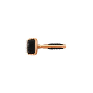 Bass Pet Brushes De-matting Pet Brush with 100% Premium Alloy Pin SOFT Pure Bamboo Handle Extra Small Slicker Style Striped Bamboo - 1 of 4