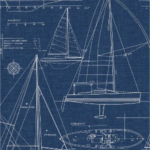 NextWall Navy Blue Yacht Club Peel and Stick Wallpaper - 1 of 4