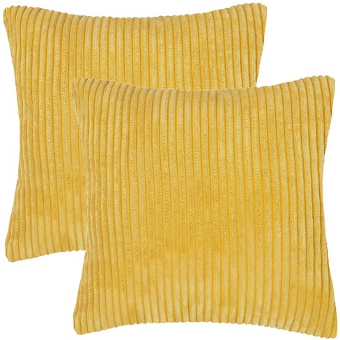 Decorative Throw Pillows Set of 4, Soft Corduroy Striped Velvet