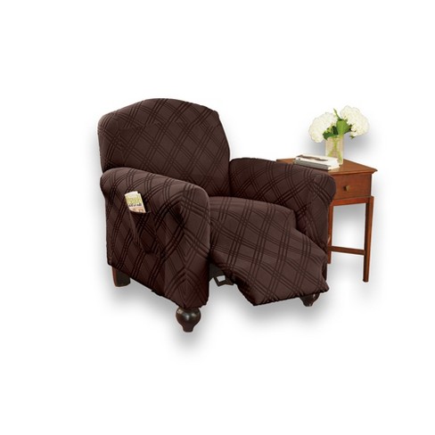 Collections etc diamond quilted discount stretch recliner cover with storage
