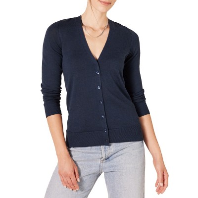 Women's Lightweight V-Neck Cardigan Sweater Soft Knit Button Front Long Sleeve Open Front Casual Comfortable Sweaters Top
