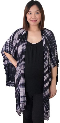 Bamboobies Open Maternity Nursing Shaw for Breastfeeding, One Size Fits All, Shibori Black