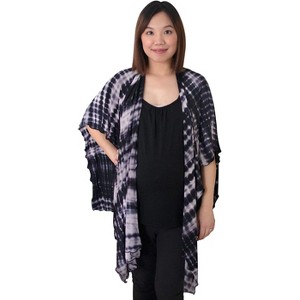 Bamboobies Open Maternity Nursing Shaw for Breastfeeding, One Size Fits All, Shibori Black - 1 of 4