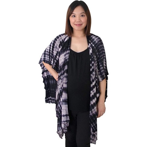 Bamboobies Open Maternity Nursing Shaw for Breastfeeding, One Size Fits  All, Shibori Black