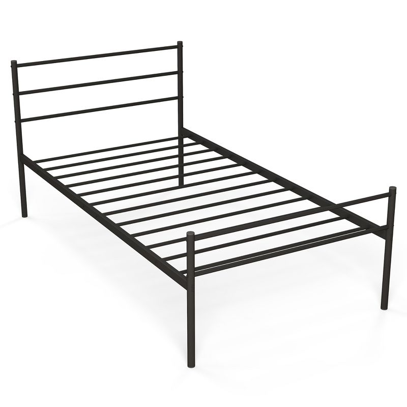 Costway Twin Metal Bed Frame Mattress Foundation No Box Spring Needed, 1 of 10