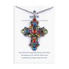 Anna-Kaci Silver Tone Stained Glass Rhinestone Pendant Necklace Gift Message Card & Envelope Jewelry Gifts - 2 of 4