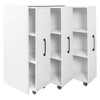 ORRD  3-Tier Storage Cabinet with Pull-Out Doors & Wheels | Slide Out Bookcase for Home Office | Modern Standing Shelving Unit, Space Saving - 4 of 4