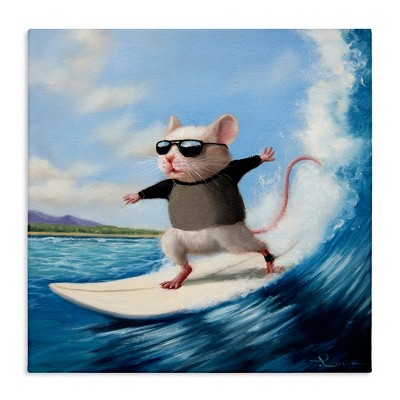 Stupell Industries Cool Surfer Mouse Blue Ocean Waves, 36" x 36"