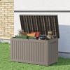MAYEERTY 230 Gallon Large Capacity Outdoor Deck Box for Patio Furniture Cushions, Pillow with Wheels, Light Brown - 2 of 4