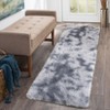 Fluffy Shaggy Rug: Tie-Dyed Furry Non-Shedding Plush Rug – Fuzzy Accent Carpet for Living Room, Bedroom | Soft Feet-Friendly Home Decor Floor Cover - 2 of 4
