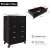 Jojoka Fluted 5 Drawer Dresser, 48" Tall Wood Chest of Drawers, Curved Edge Modern Storage Cabinet for Bedroom, Living Room, Entryway, Hallway - 4 of 4